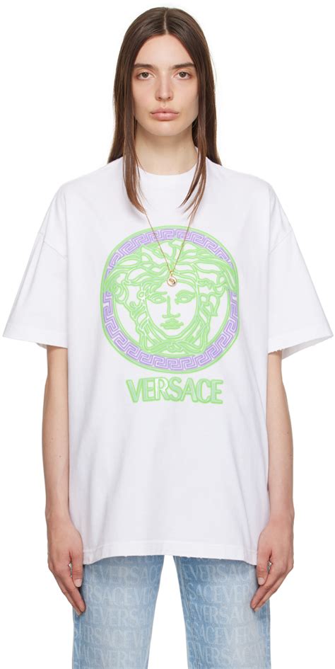 versace collection medusa t shirt white|Versace baroque t shirt.